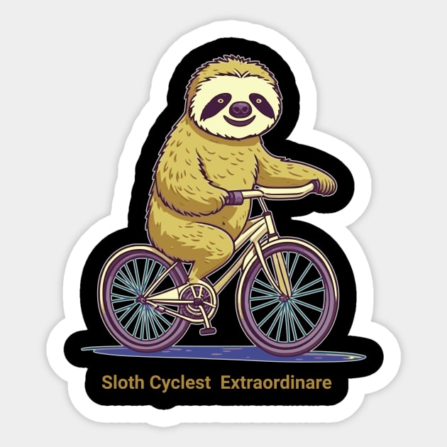 Sloth Cyclist Sticker by Jo Palmer